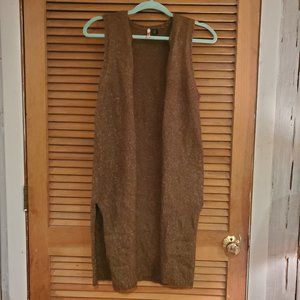 Olive green long sleeveless vest